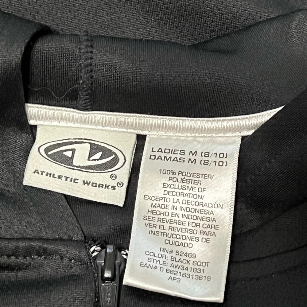 ATHLETIC WORKS WOMEN'S JACKET FULL ZIP FRONT ACTIVE PERFORMANCE KNIT MEDIUM‎
